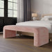 Jofran Sophia Modern Luxury Curved Upholstered Jacquard Bench - Large in Pink - Holmwood's Furniture & Design Center (Somersworth, NH)