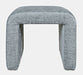 Jofran Sophia Modern Luxury Curved Upholstered Jacquard Petite Ottoman Bench (Set of 2) in Blue image