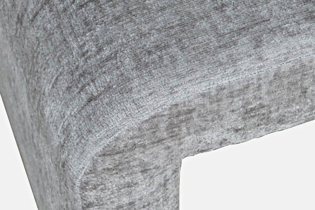 Jofran Sophia Modern Luxury Curved Upholstered Jacquard Petite Ottoman Bench (Set of 2) in Grey - Holmwood's Furniture & Design Center (Somersworth, NH)