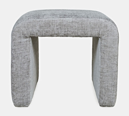 Jofran Sophia Modern Luxury Curved Upholstered Jacquard Petite Ottoman Bench (Set of 2) in Grey image