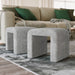 Jofran Sophia Modern Luxury Curved Upholstered Jacquard Petite Ottoman Bench (Set of 2) in Grey - Holmwood's Furniture & Design Center (Somersworth, NH)