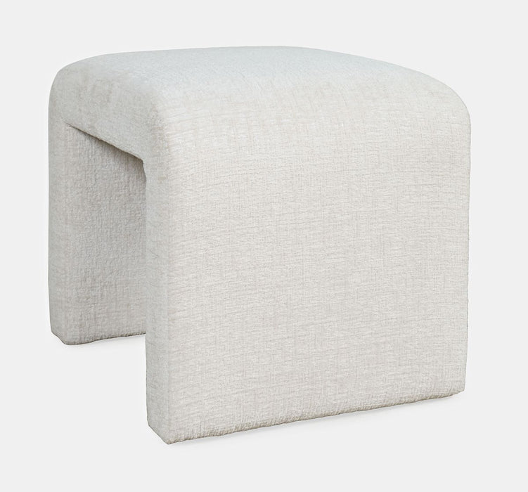 Jofran Sophia Modern Luxury Curved Upholstered Jacquard Petite Ottoman Bench (Set of 2) in Natural - Holmwood's Furniture & Design Center (Somersworth, NH)
