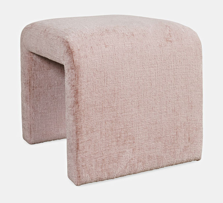 Jofran Sophia Modern Luxury Curved Upholstered Jacquard Petite Ottoman Bench (Set of 2) in Pink - Holmwood's Furniture & Design Center (Somersworth, NH)