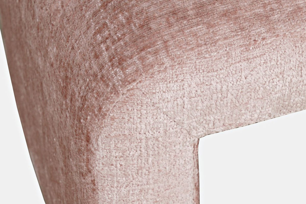 Jofran Sophia Modern Luxury Curved Upholstered Jacquard Petite Ottoman Bench (Set of 2) in Pink - Holmwood's Furniture & Design Center (Somersworth, NH)