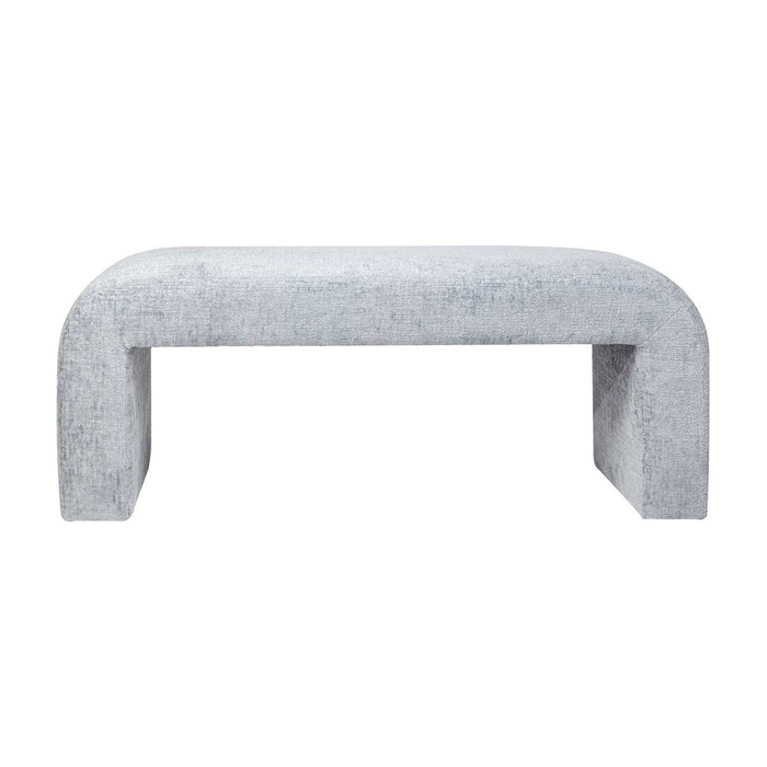 Jofran Sophia Modern Luxury Curved Upholstered Jacquard Bench - Small in Blue image