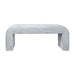 Jofran Sophia Modern Luxury Curved Upholstered Jacquard Bench - Small in Blue image