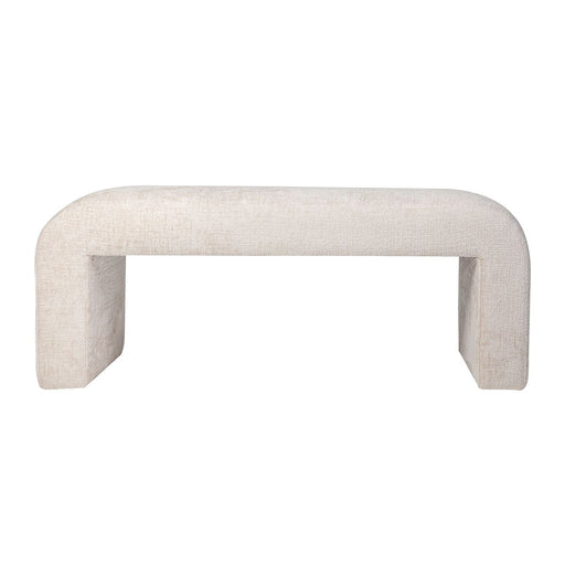 Jofran Sophia Modern Luxury Curved Upholstered Jacquard Bench - Small in Natural image