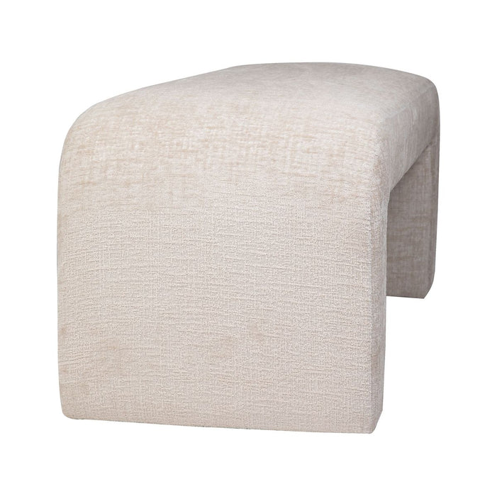 Jofran Sophia Modern Luxury Curved Upholstered Jacquard Bench - Small in Natural - Holmwood's Furniture & Design Center (Somersworth, NH)