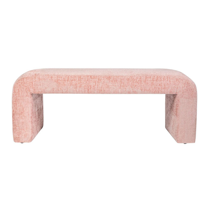 Jofran Sophia Modern Luxury Curved Upholstered Jacquard Bench - Small in Pink image