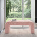 Jofran Sophia Modern Luxury Curved Upholstered Jacquard Bench - Small in Pink - Holmwood's Furniture & Design Center (Somersworth, NH)