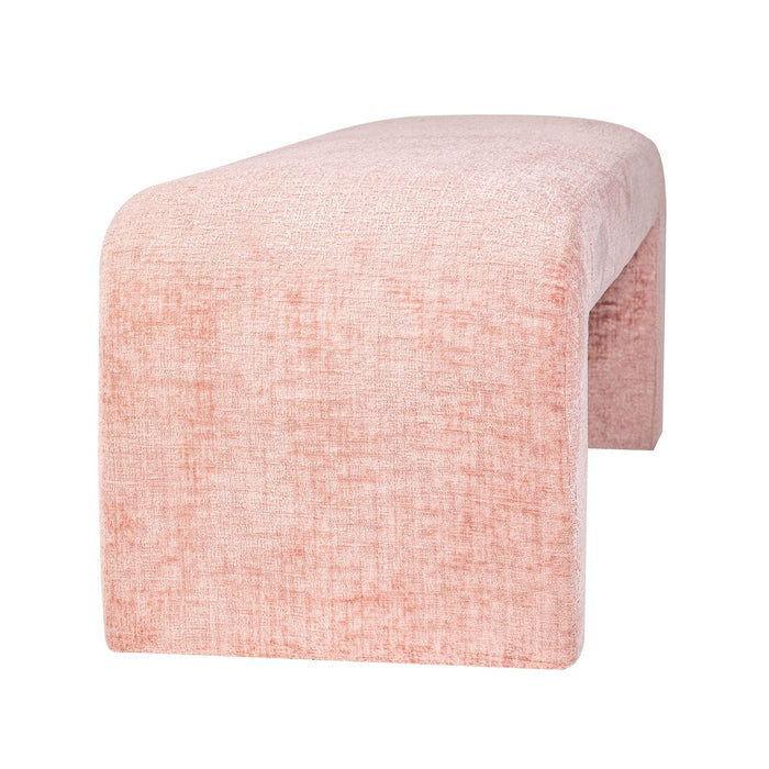 Jofran Sophia Modern Luxury Curved Upholstered Jacquard Bench - Small in Pink - Holmwood's Furniture & Design Center (Somersworth, NH)