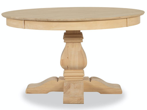 John Thomas Unfinished Banks Single Pedestal with 52'' Solid Round Top Table image