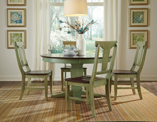 John Thomas Unfinished Round Pedestal Table (top only) / Java Pedestal - Holmwood's Furniture & Design Center (Somersworth, NH)