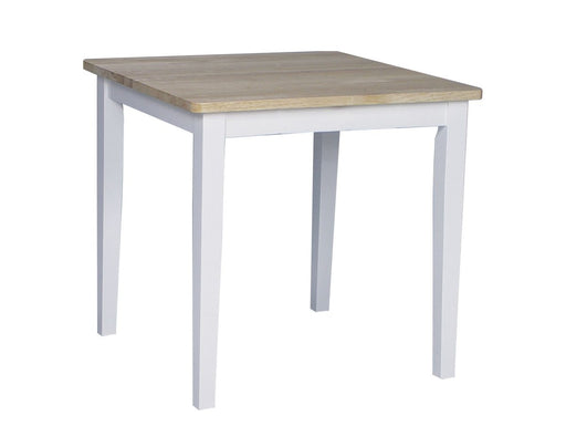 John Thomas Furniture Dining Essentials 30" Square Table in White/Natural - Holmwood's Furniture & Design Center (Somersworth, NH)