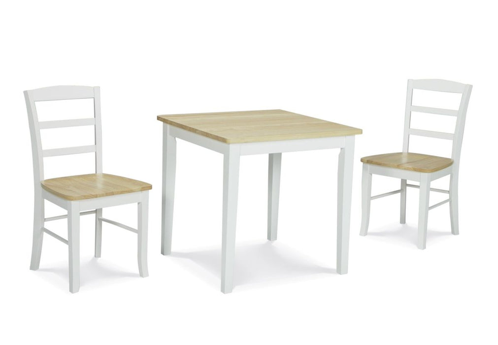 John Thomas Furniture Dining Essentials 30" Square Table in White/Natural - Holmwood's Furniture & Design Center (Somersworth, NH)