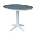 John Thomas Dining Essentials Round Extension Table in Heather Gray/ White;T08-27B;T05-6B.jpg image