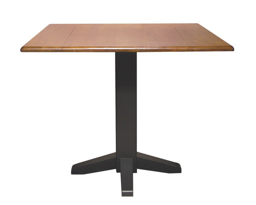 John Thomas Furniture Dining Essentials 36" Dropleaf Table in Cinnamon/Espresso - Holmwood's Furniture & Design Center (Somersworth, NH)