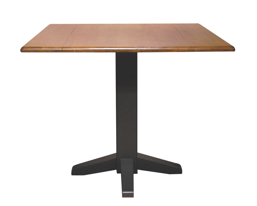 John Thomas Furniture Dining Essentials 36" Dropleaf Table in Cinnamon/Espresso - Holmwood's Furniture & Design Center (Somersworth, NH)