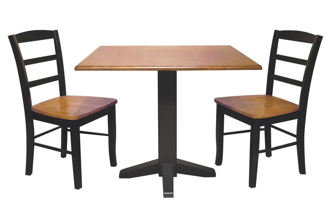 John Thomas Furniture Dining Essentials 36" Dropleaf Table in Cinnamon/Espresso - Holmwood's Furniture & Design Center (Somersworth, NH)