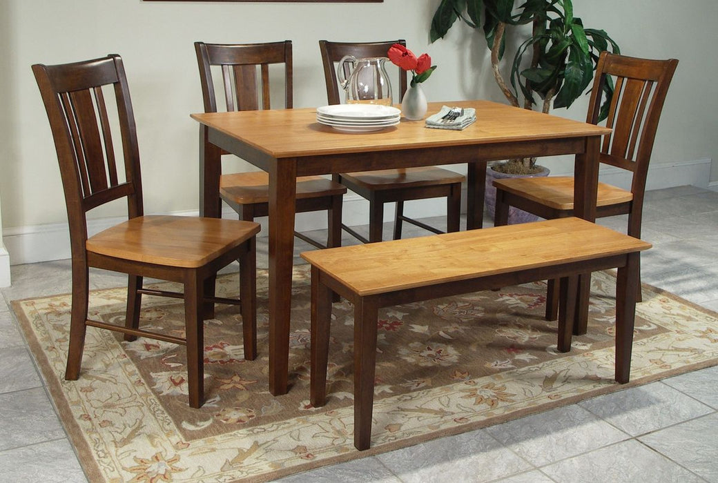 John Thomas Furniture Dining Essentials Bench in Cinnamon/Espresso - Holmwood's Furniture & Design Center (Somersworth, NH)