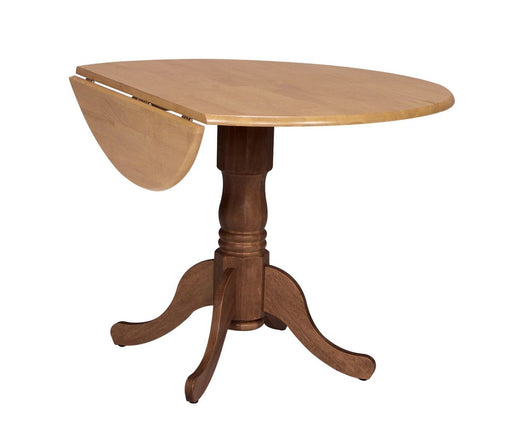 John Thomas Furniture Dining Essentials 42" Dropleaf Round Table in Espresso - Holmwood's Furniture & Design Center (Somersworth, NH)