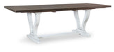 John Thomas LaCasa Elle Trestle Table in Sesame & Chalk - Holmwood's Furniture & Design Center (Somersworth, NH)