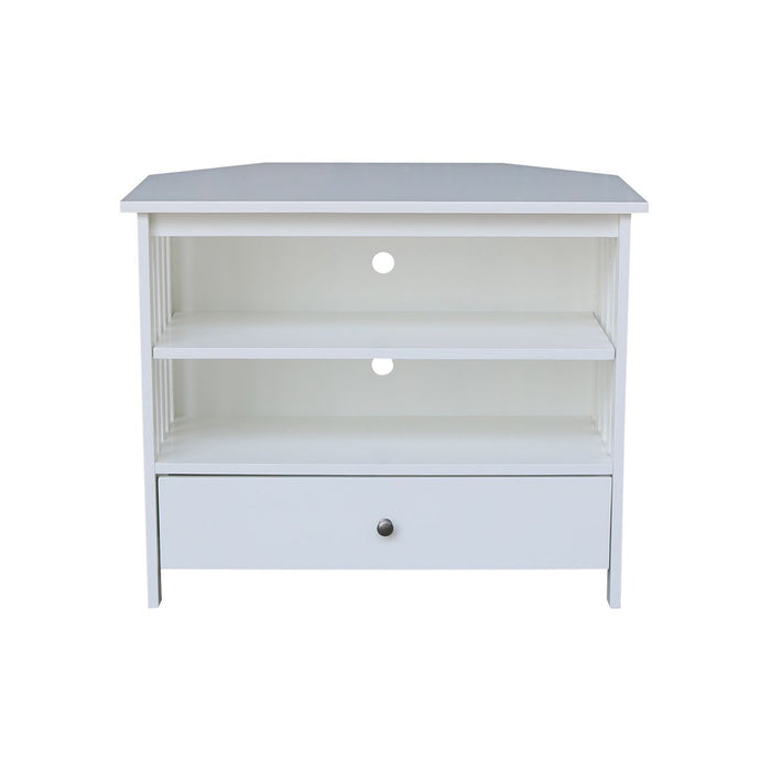 John Thomas Destinations Mission Corner TV Stand Pure White - Holmwood's Furniture & Design Center (Somersworth, NH)