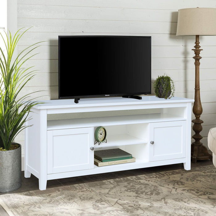 John Thomas Destinations Sturbridge TV Center Pure White - Holmwood's Furniture & Design Center (Somersworth, NH)