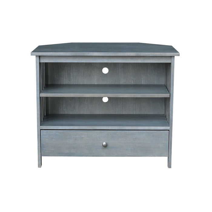 John Thomas Destinations Mission Corner TV Stand Heather Gray - Holmwood's Furniture & Design Center (Somersworth, NH)