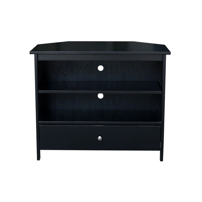 John Thomas Destinations Mission Corner TV Stand Solid Black - Holmwood's Furniture & Design Center (Somersworth, NH)