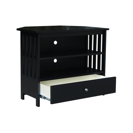 John Thomas Destinations Mission Corner TV Stand Solid Black - Holmwood's Furniture & Design Center (Somersworth, NH)