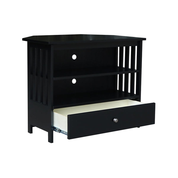 John Thomas Destinations Mission Corner TV Stand Solid Black - Holmwood's Furniture & Design Center (Somersworth, NH)
