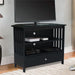 John Thomas Destinations Mission Corner TV Stand Solid Black - Holmwood's Furniture & Design Center (Somersworth, NH)