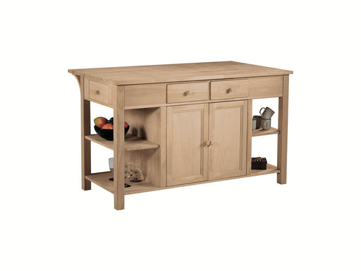 John Thomas Unfinished Super Kitchen Center w/ Breakfast Bar image